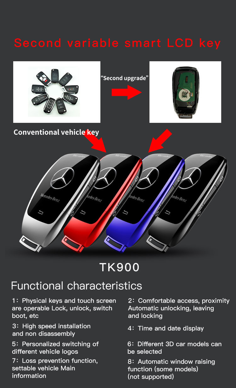 RED lcd key Smart touch screen for Mercedes Benz