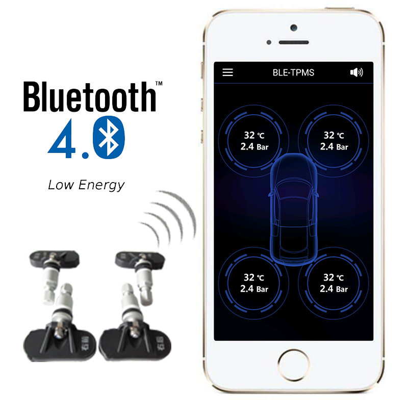 Bluetooth smart phone internal sensor TPMS for car
